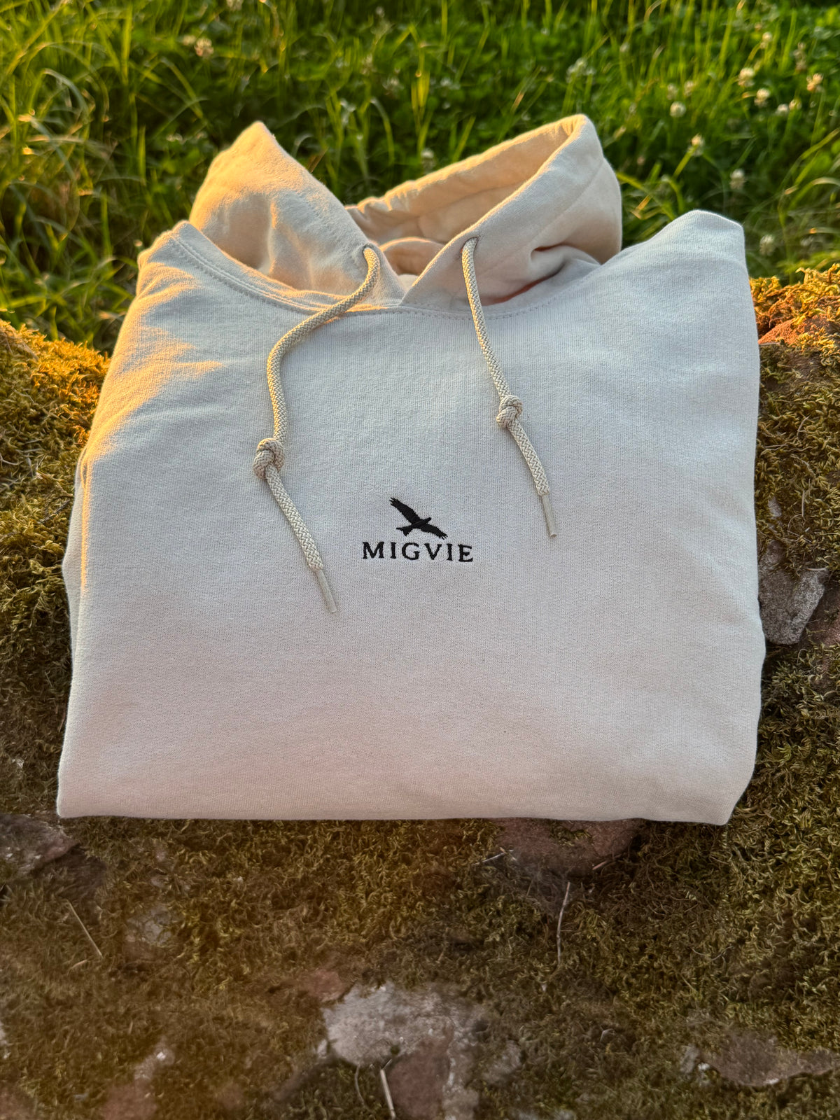 MIGVIE Embroidered Unisex Hoodie BEIGE