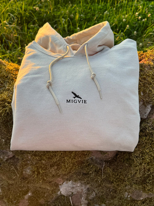 MIGVIE Embroidered Unisex Hoodie BEIGE
