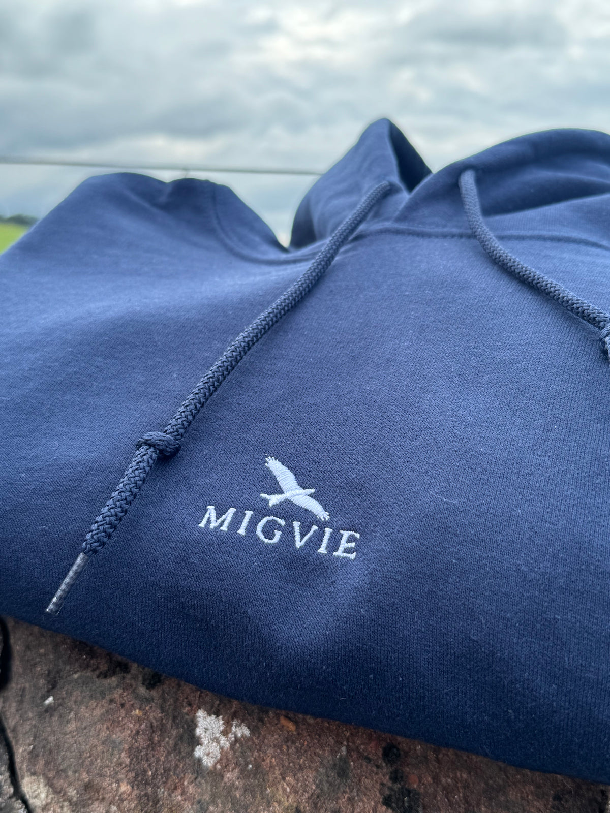 MIGVIE Embroidered Unisex Hoodie NAVY