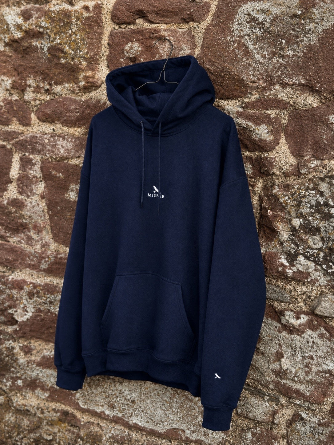 MIGVIE Embroidered Unisex Hoodie NAVY