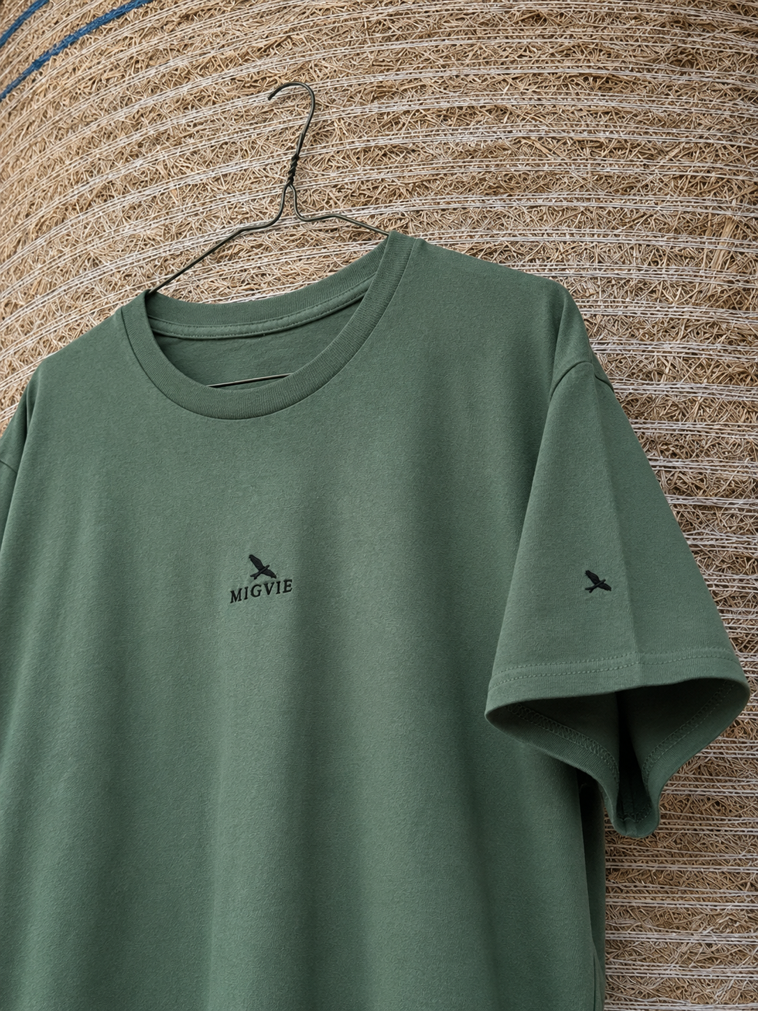 MIGVIE Embroidered Unisex T-shirt MILITARY GREEN