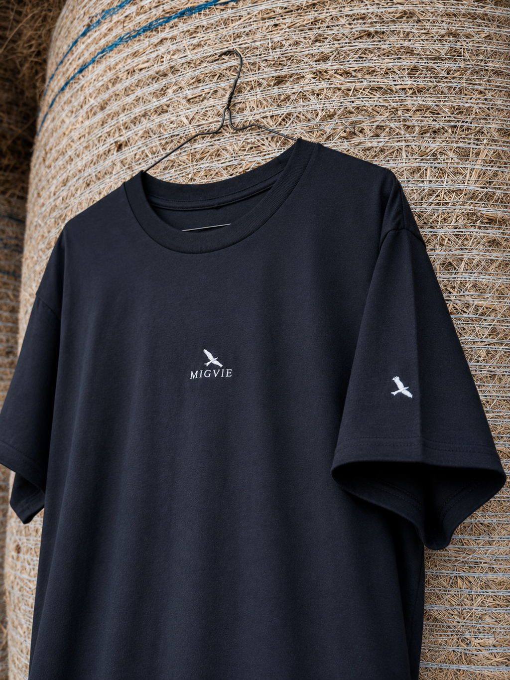 MIGVIE Embroidered Unisex T-shirt BLACK