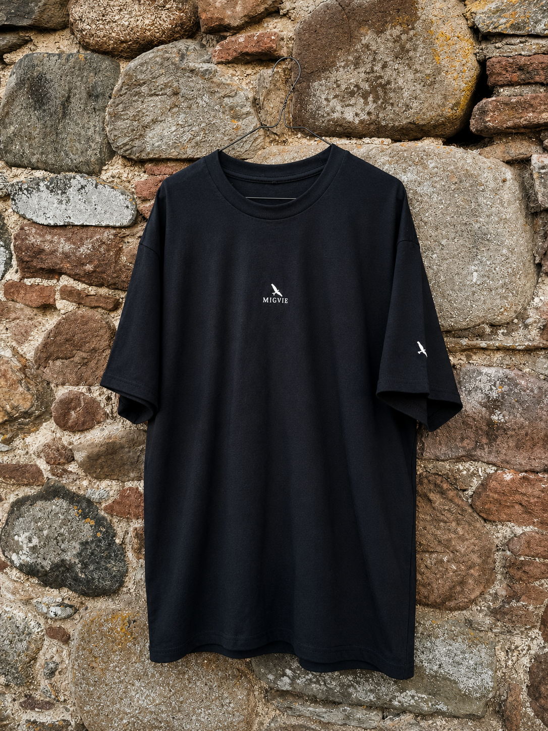 MIGVIE Embroidered Unisex T-shirt BLACK