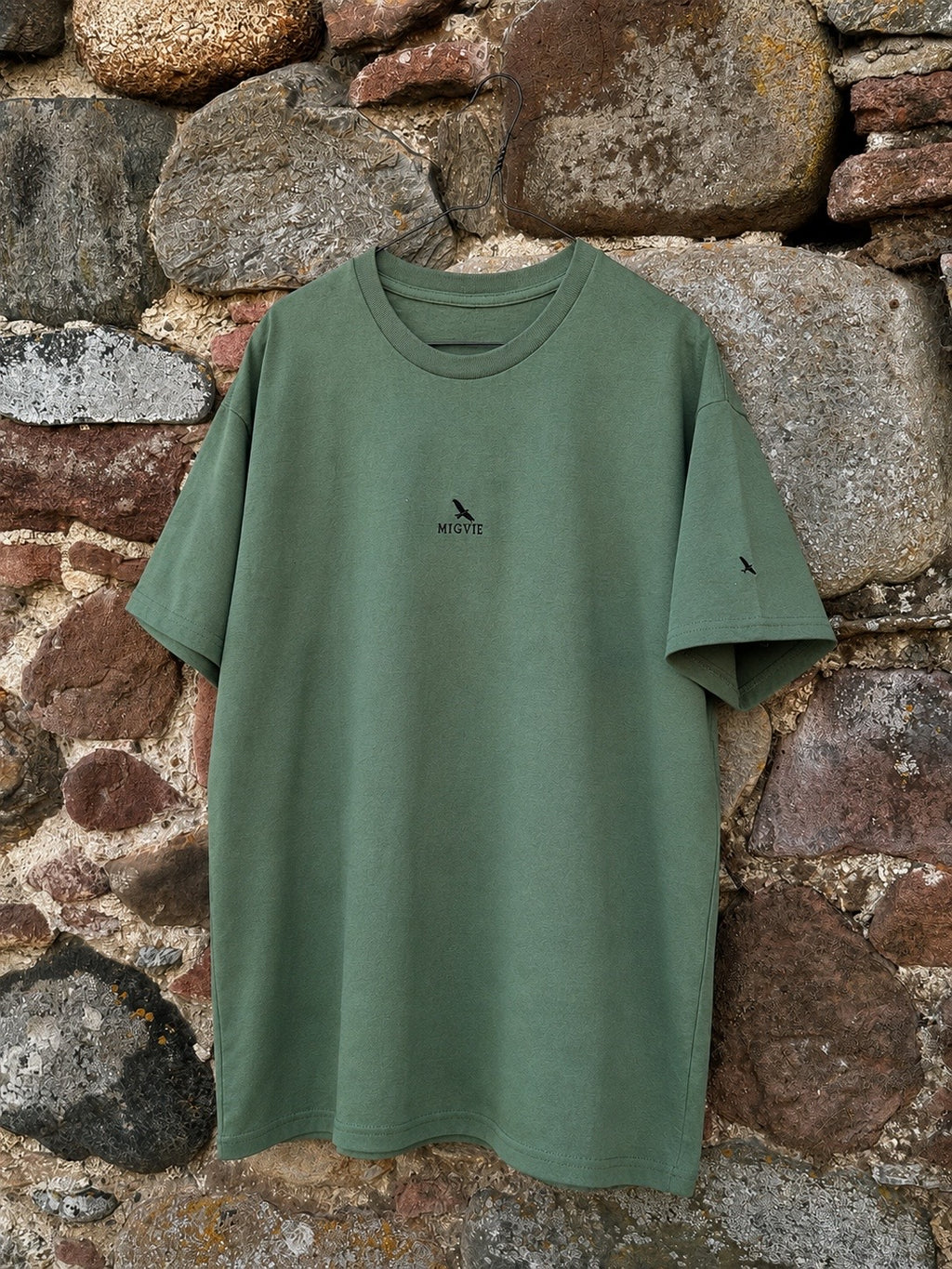 MIGVIE Embroidered Unisex T-shirt MILITARY GREEN