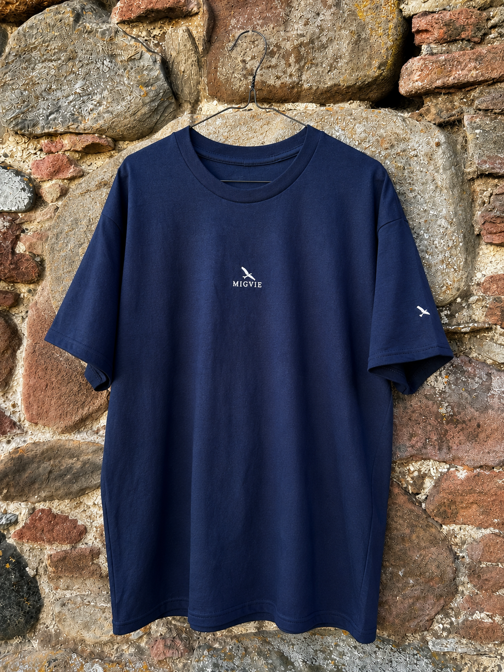 MIGVIE Embroidered Unisex T-shirt NAVY