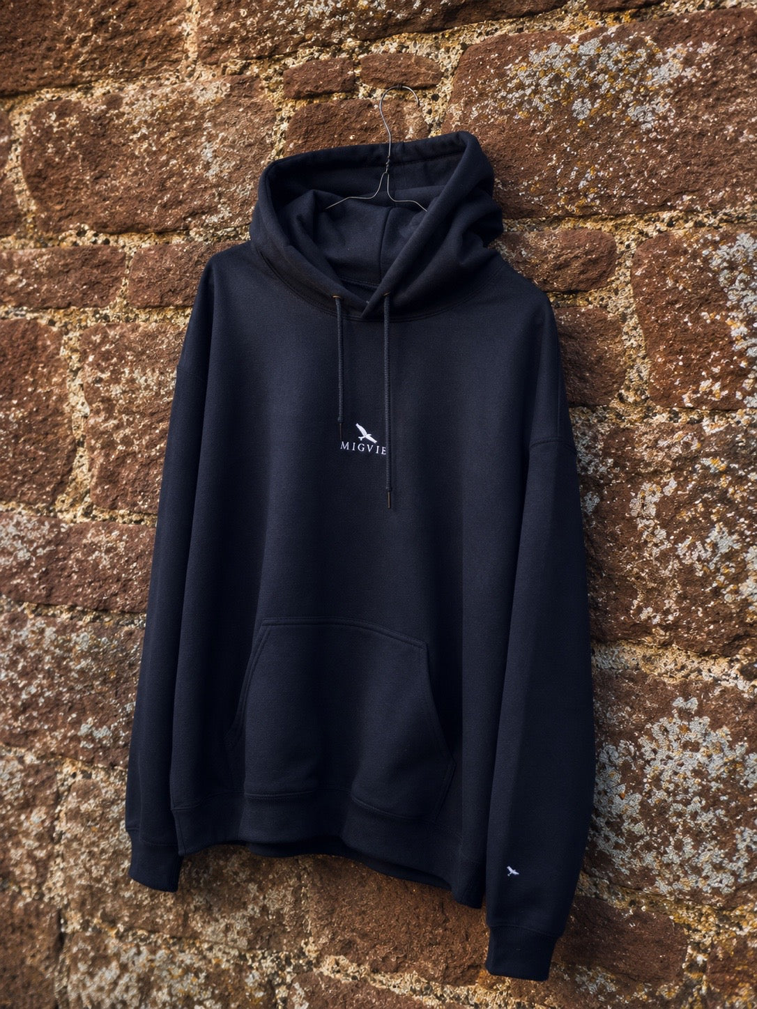 MIGVIE Embroidered Unisex Hoodie BLACK